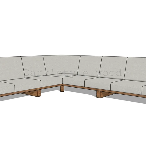Kampinė lauko sofa 2.85m x 3.45m ¦ TIMBER - Foteliai, sofos
