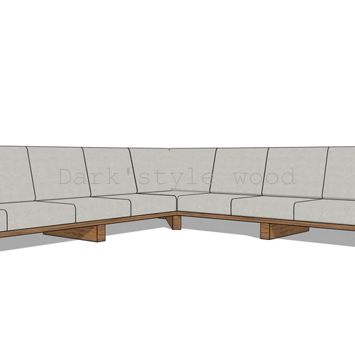 Kampinė lauko sofa 3.45m x 3.45m ¦ TIMBER