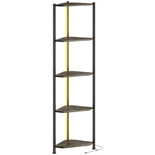 Kampinė pastatoma knygų lentyna, 5 lentynos, 32 × 147 × 32 cm