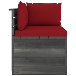 Kampinė sodo sofa iš palečių su pagalvėlėmis (pušies mediena) - Foteliai, sofos