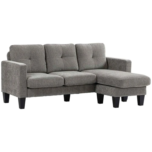 Kampinė sofa, L formos su šezlongu, 186 × 130 × 84 cm