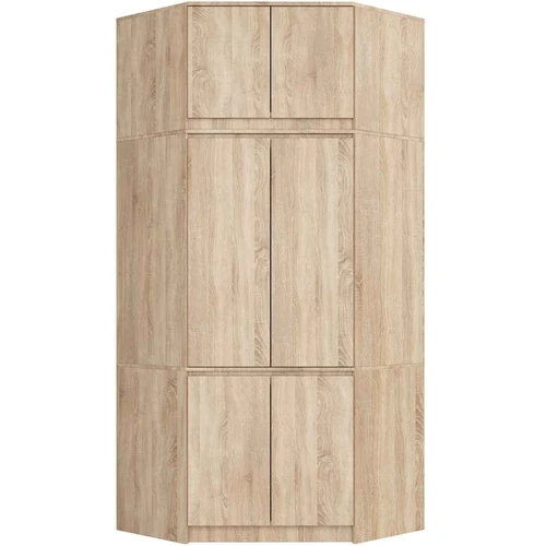 Kampinė spinta AkordV2 S100, 6 durys, rudos spalvos, 100 × 235 × 50 cm