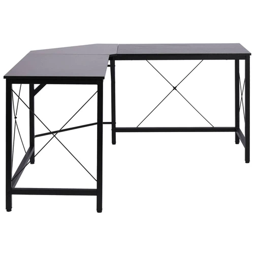 Kampinis rašomasis stalas Homcom 150x150x76cm., juodos spalvos
