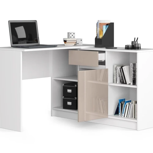 Erdvus stalas su patogiais stalčiais ir lentynomis