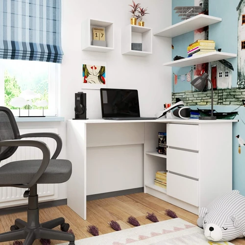 Kampinis stalas su 124,5 cm ilgio ir 85 cm gylio