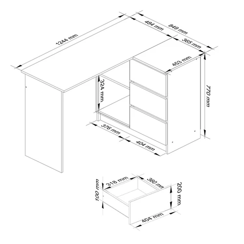 Stalas su metaliniais kreiptuvais ir atsparia trinčiai danga