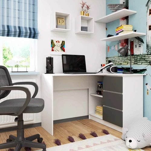 Lengvai surinktinas rašomasis stalas su instrukcija