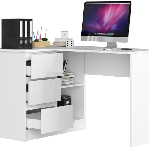 Baltas akrilinis stalas su aukštu blizgesiu