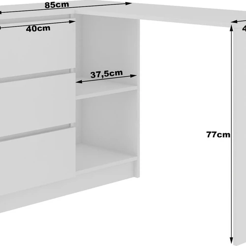 Talpus stalas su metalinėmis kreiptuvėmis