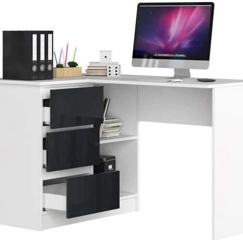 Baltas stalas su grafito detalėmis