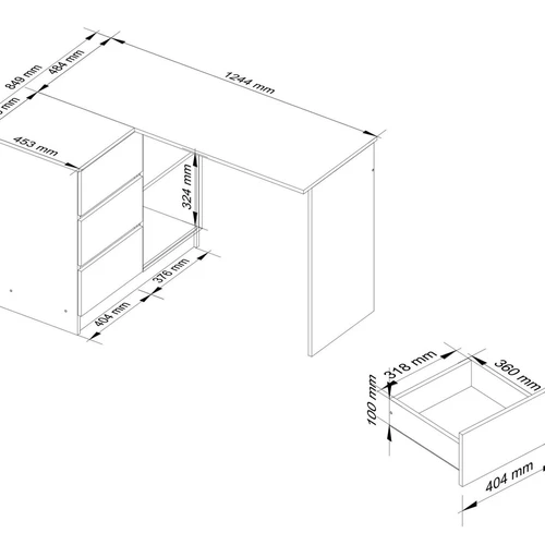 Tamsiai rudas rašomasis stalas su 24 mėn. garantija