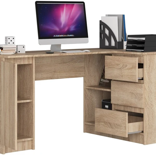 Elegantiškas ąžuolo spalvos rašomasis stalas paauglių kambariui