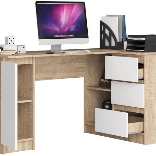 Kompaktiškas rašomasis stalas su lentynomis ir stalčiais