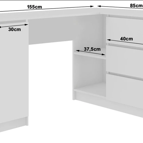 Kampinis stalas su AKRYL MDF fasadais – patvarumas ir lengva priežiūra