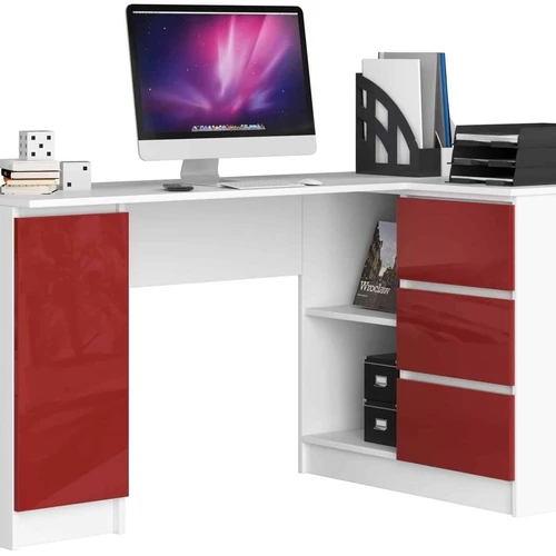 Funkcionalus darbinis stalas su blizgiu MDF apdaila