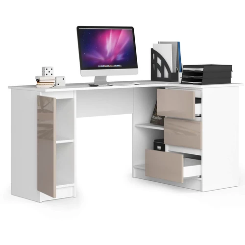 Elegantiškas kampinis stalas su kapučino spalvos priekiais