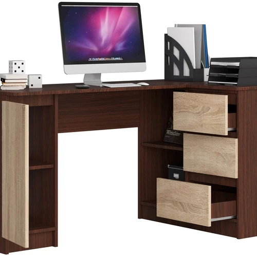 Tamsiai rudas stalas su sonomais fasadais