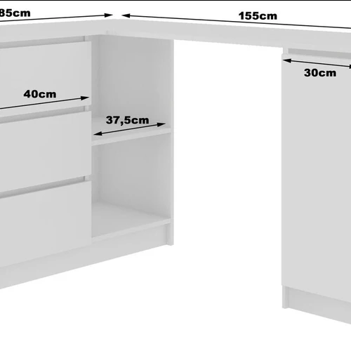 Kokybiškas baltas stalas namų biurui ar įmonei
