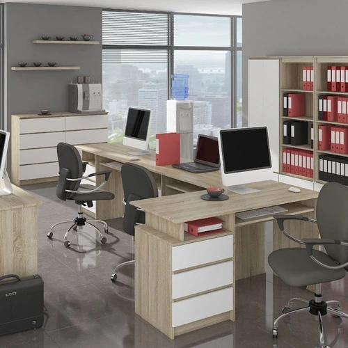 Laminuotas kampinis stalas su ABS briaunomis