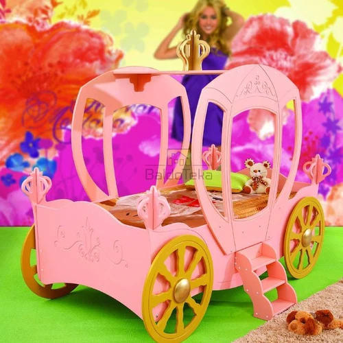 Ergonominė rožinė lova su 100 kg apkrova