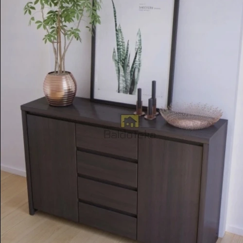 Praktiška spinta 143,5x92x40,5 cm, tamsus ąžuolas