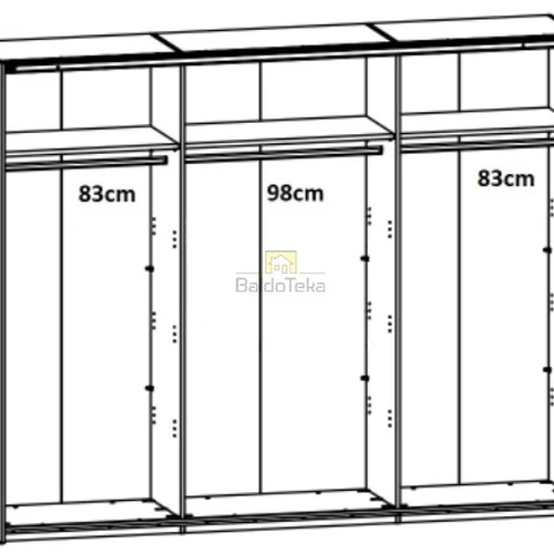 Didelė spinta 270 cm pločio, puikus sprendimas