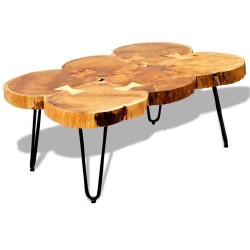 Kavos staliukas, 35 cm, 6 kamienai, masyvi akacija - Žurnaliniai (kavos) staliukai