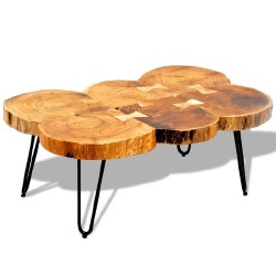 Kavos staliukas, 35 cm, 6 kamienai, masyvi akacija - Žurnaliniai (kavos) staliukai