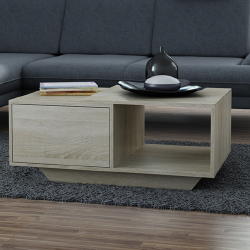 Patvarus ąžuolo spalvos staliukas su Tip-On mechanizmu