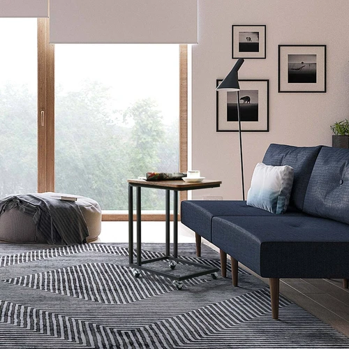 Vintažinio stiliaus kavos staliukas su matiniu plienu