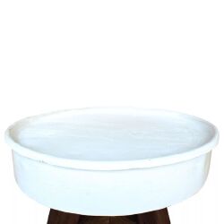 Kavos staliukas, baltos sp., 60x45cm, perdirbtos med. masyvas - Žurnaliniai (kavos) staliukai