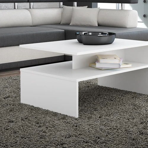 Balto spalvos staliukas su ABS briaunomis