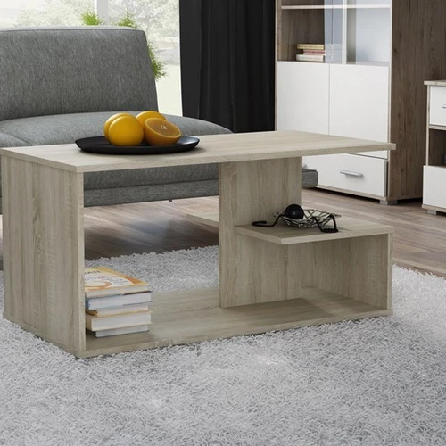 Stilingas ąžuolo spalvos staliukas su MDP plokštėmis