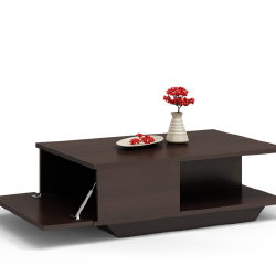 Erdvus staliukas 90x60 cm, tamsiai ruda spalva