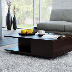 Tamsiai rudas staliukas su Tip-On durelėmis