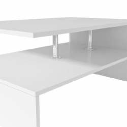 Kavos staliukas, drožlių plokštės, 90x59x42cm, baltas - Žurnaliniai (kavos) staliukai