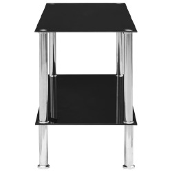 Kavos staliukas, juodos spalvos, 110x43x60cm, grūdintas stiklas - Žurnaliniai (kavos) staliukai
