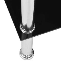Kavos staliukas, juodos spalvos, 110x43x60cm, grūdintas stiklas - Žurnaliniai (kavos) staliukai
