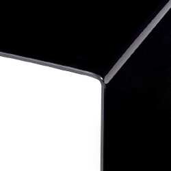 Kavos staliukas, juodos spalvos, 50x50x45cm, grūdintas stiklas - Žurnaliniai (kavos) staliukai