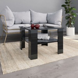 Kavos staliukas (labai blizgus, juodas, 60x60x42cm)