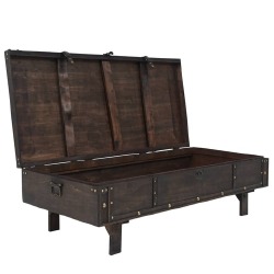 Kavos staliukas, masyvi mediena, vintažinis stilius, 120x55x35cm - Žurnaliniai (kavos) staliukai