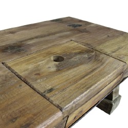 Kavos staliukas, masyvi perdirbta mediena, 90x50x35cm - Žurnaliniai (kavos) staliukai