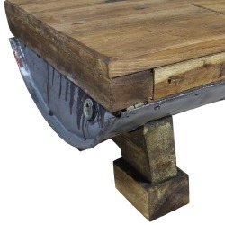 Kavos staliukas, masyvi perdirbta mediena, 90x50x35cm - Žurnaliniai (kavos) staliukai