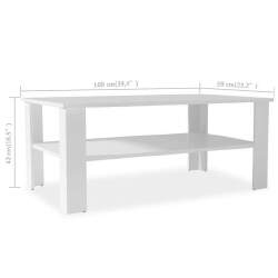 Kavos staliukas, med. drožlių plokštė, 100x59x42cm, baltas - Žurnaliniai (kavos) staliukai