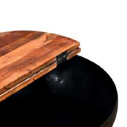Kavos staliukas, perdirbta mediena, dubens forma, juodas - Žurnaliniai (kavos) staliukai