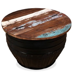 Kavos staliukas, perdirbta mediena, statinės forma, juodas - Žurnaliniai (kavos) staliukai