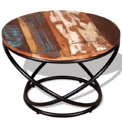 Kavos staliukas, perdirbtos medienos masyvas, 60x60x40 cm - Žurnaliniai (kavos) staliukai