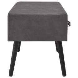 Kavos staliukas, pilkos spalvos, 80x40x46 cm, dirbtinė oda - Žurnaliniai (kavos) staliukai