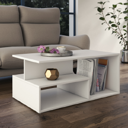 Kompaktiškas staliukas su matine balta danga