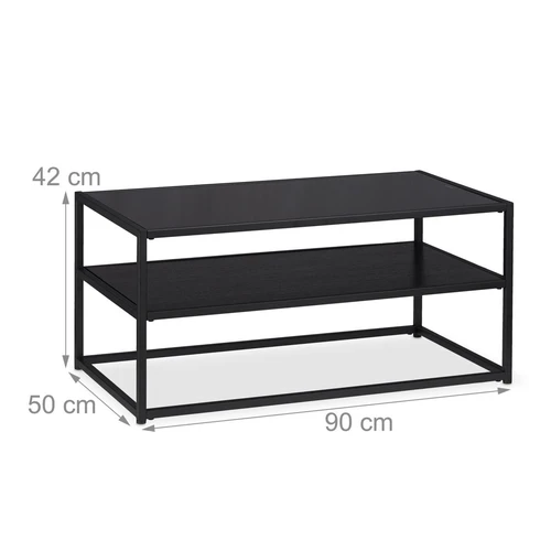 Kavos staliukas Relaxdays 10026947.0, Dviejų pakopų, 90 × 42 × 50 cm - Žurnaliniai (kavos) staliukai